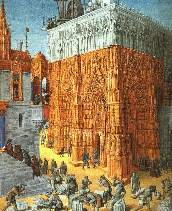 Jean Fouquet The Building of a Cathedral china oil painting image